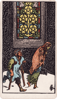 Five of Pentacles tarot card