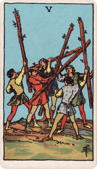 Five of Wands tarot card