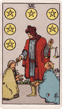 Six of Pentacles tarot card
