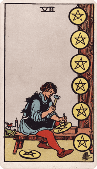 Eight of Pentacles tarot card