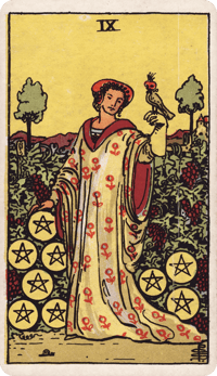 Nine of Pentacles tarot card